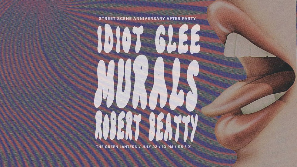 Street Scene After Party with Murals/ Idiot Glee/ Robert Beatty