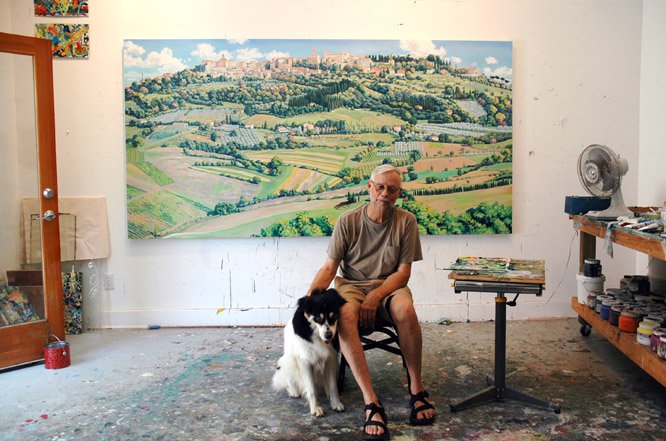 Tharsing in the studio with his commission for Bellarmine college_photo by Ann Tower.jpg